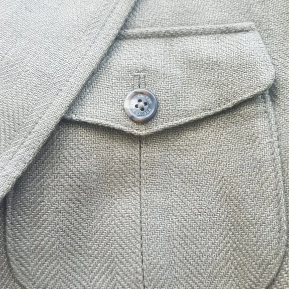 Lauren Ralph Lauren Herringbone Linen Blazer In Olive Fern Size 12 NWT $345 - Picture 7 of 12